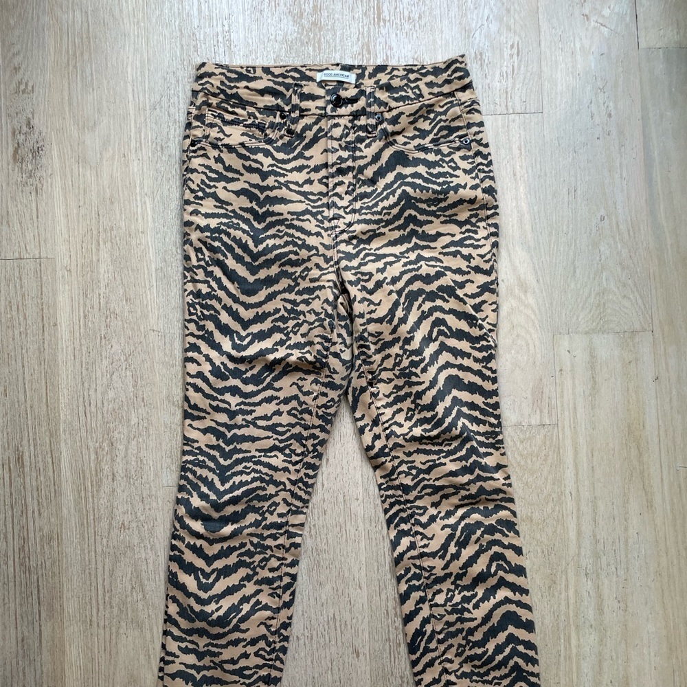 🐯Good American Good Waist Crop Tiger Jeans